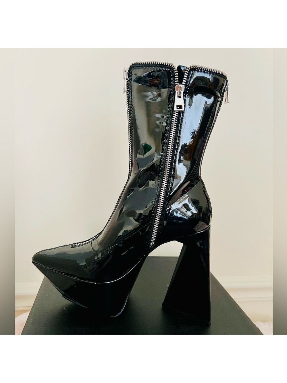 ❤️‍🔥HP!💋Future Trippin’ Ankle Boots Dolls Kill Poster Girl Angular Flare Heel - Picture 4 of 16